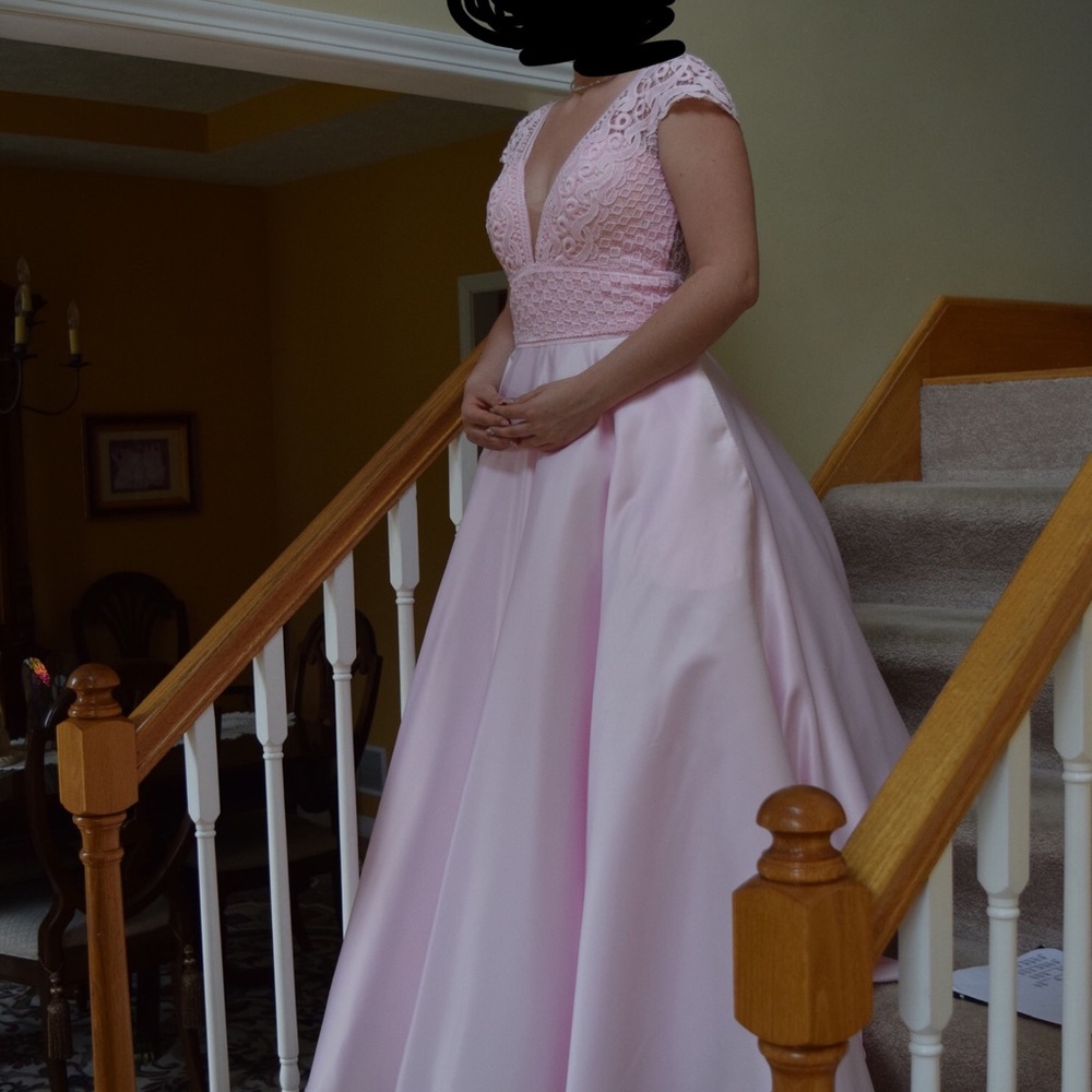 Pale pink prom gown